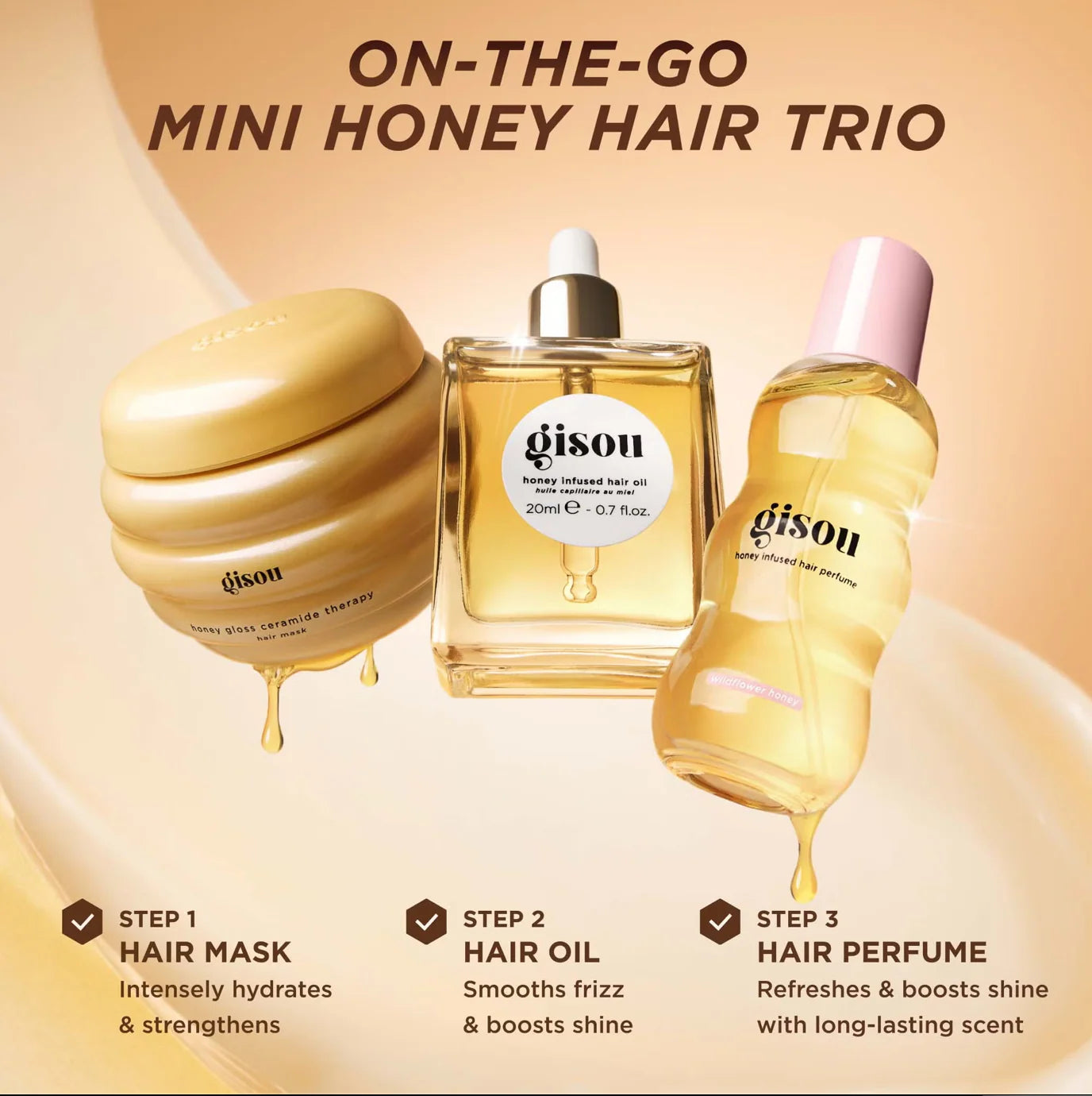 On The Go Honey Hair Trio – Gisou