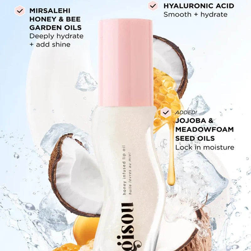 Honey Infused Hydrating Lip Oil - Coconut Frost - Gisou
