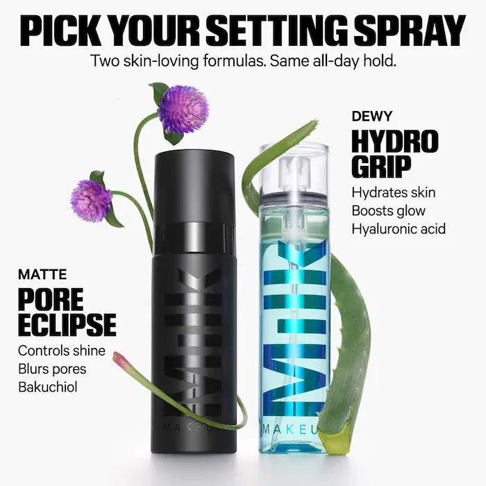 Hydro Grip 12HR Dewy Setting Spray With Hyaluronic Acid + Niacinamide - Milk Makeup