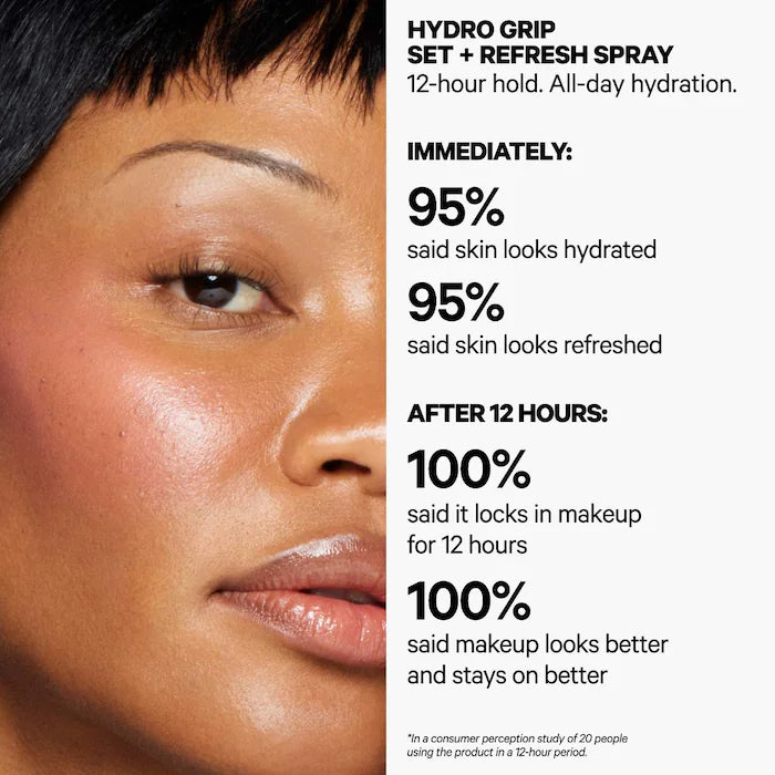 Hydro Grip 12HR Dewy Setting Spray With Hyaluronic Acid + Niacinamide - Milk Makeup