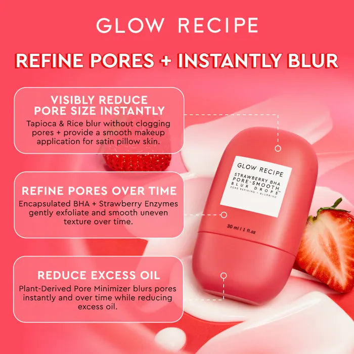 Strawberry BHA Pore-Smooth Blur Drops - Glow Recipe