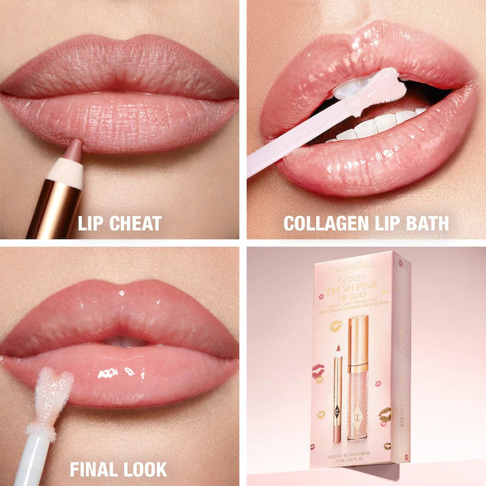 Mini Glossy Pink Lip Gloss + Lip Liner Set - Charlotte Tilbury