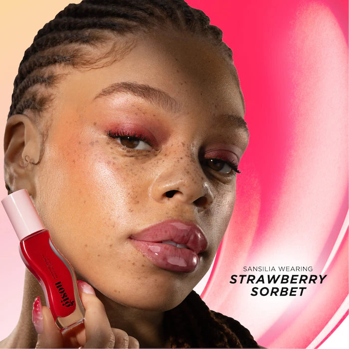 Honey Infused Hydrating Lip Oil - Strawberry Sorbet - Gisou