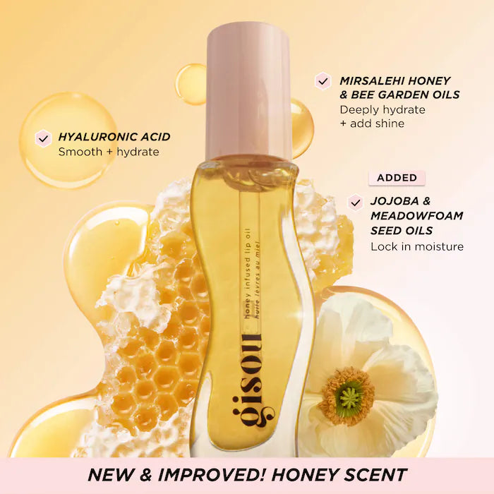 Honey Infused Hydrating Lip Oil - Honey Glow - Gisou