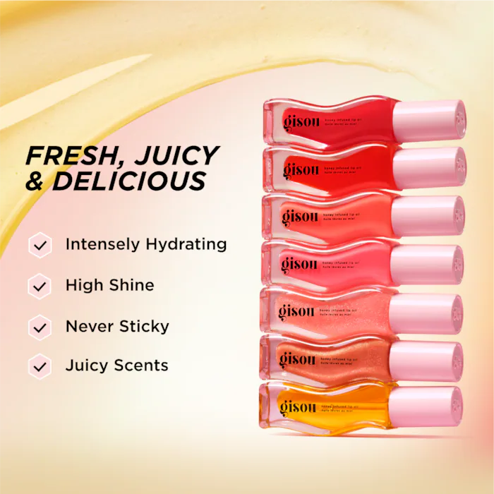 Honey Infused Hydrating Lip Oil - Glazed Plum - Gisou