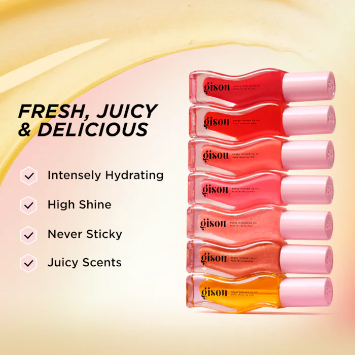 Honey Infused Hydrating Lip Oil - Beellini Peach - Gisou