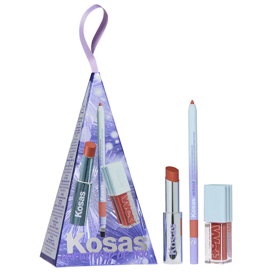 Unbuttoned Lip Liner, Lipstick, and Gloss Gift Set - Kosas