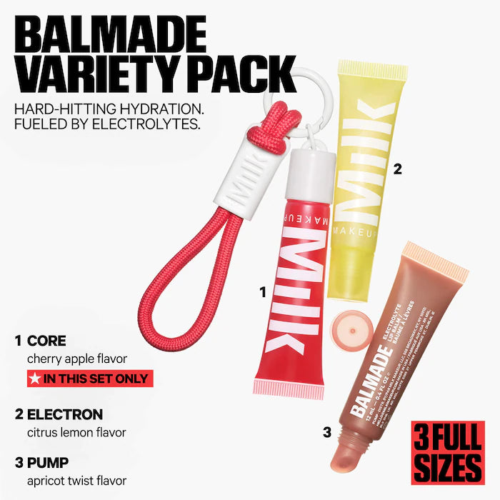 Balmade Variety Pack Hydrating Lip Balm & Keychain Gift Set - Milk Makeup