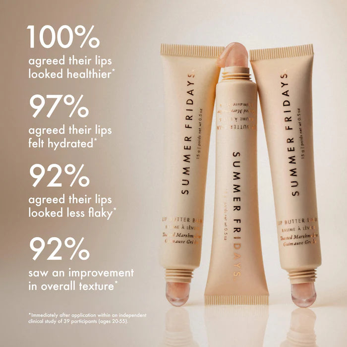 Lip Butter Balm Treatment for Hydration + Nourishing Shine - TOASTED MARSHMALLOW - Summer Fridays